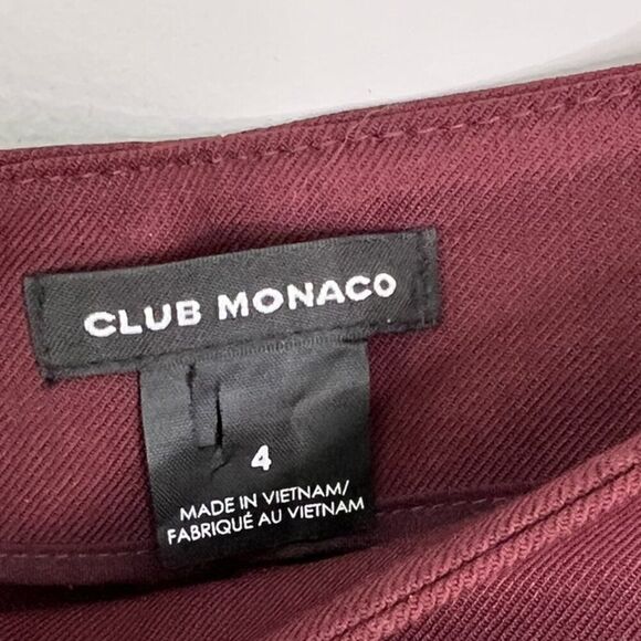 Club Monaco Burgundy Wool Blend Pants with Button Details 295688130 - Picture 7 of 9